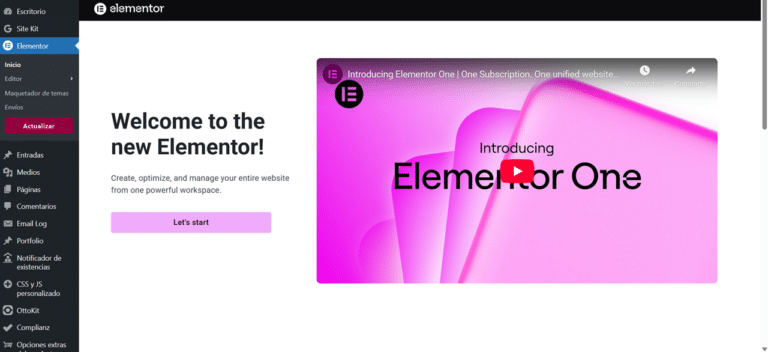 Elementor me pide Actualizar